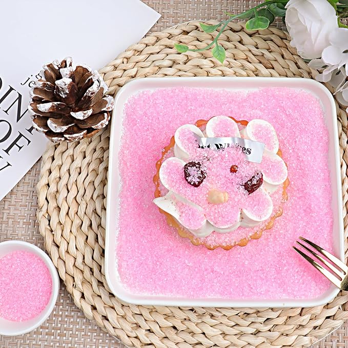 Pink Sprinkles Sanding Sugar for Baking, 6.35oz/180g Edible Sparkling Sugar Crystals, Decorating Sugar Sprinkles for Cakes Cupcakes Cookies Ice Cream