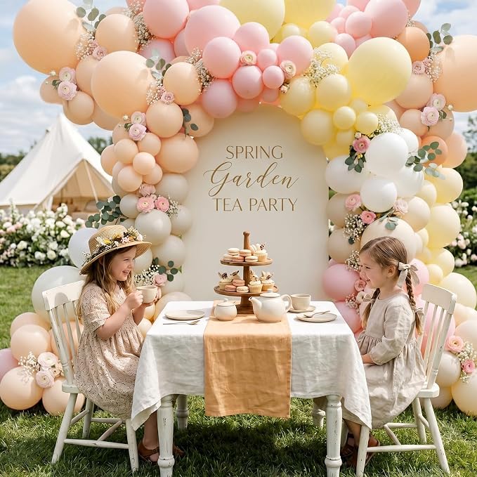 SNLN Pink Pastel Balloon Arch Kit, 140Pcs Pink Yellow Ivory Balloons for Baby Shower Gender Reveal Birthday Wedding Bridal Shower Party Decorations