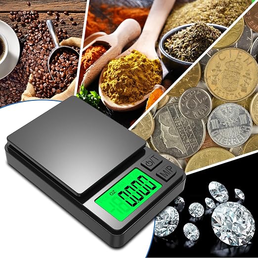 Mik-Nana Pocket Scale, 1000g x 0.01g Precision Gram Scale | Small Digital Scale Grams Ounces Grains, Kitchen Scale, Jewelry Scale for Gold, Gem, Herb, Great for Travel Food Scale