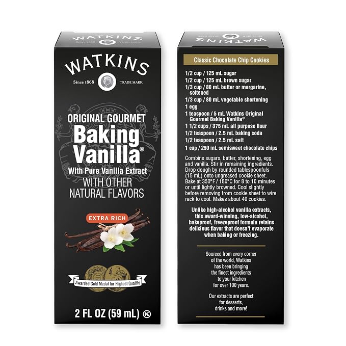 Watkins All Natural Original Gourmet Baking Vanilla with Pure Extract, 2 fl. oz. Bottle, 1-Pack