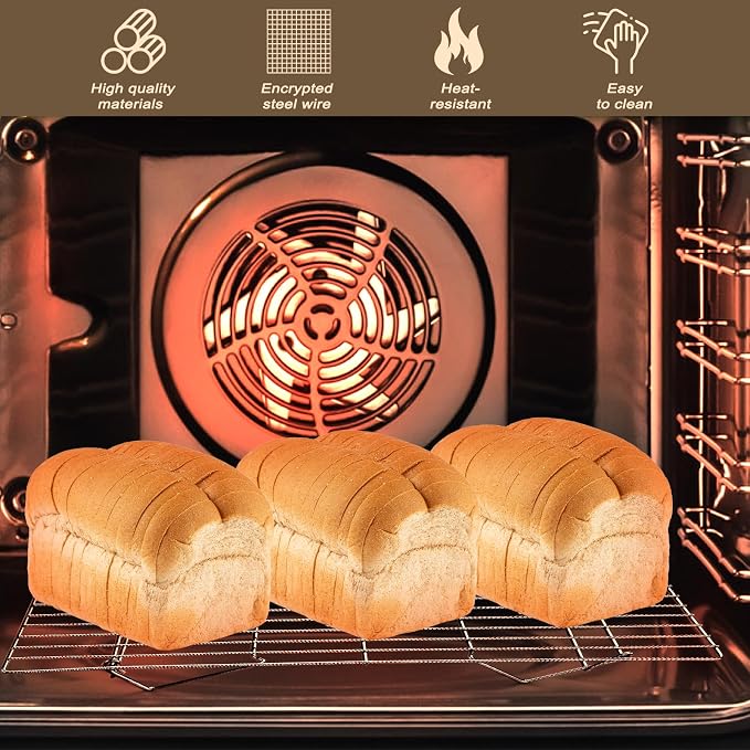 Pleafind 3 Pieces Stackable Cooling Rack Set, 16 x 10 Inch Stainless Steel Roasting Rack, Cooling Racks for Cooking, Baking, Roasting, Grilling, Oven and Dishwasher Safe