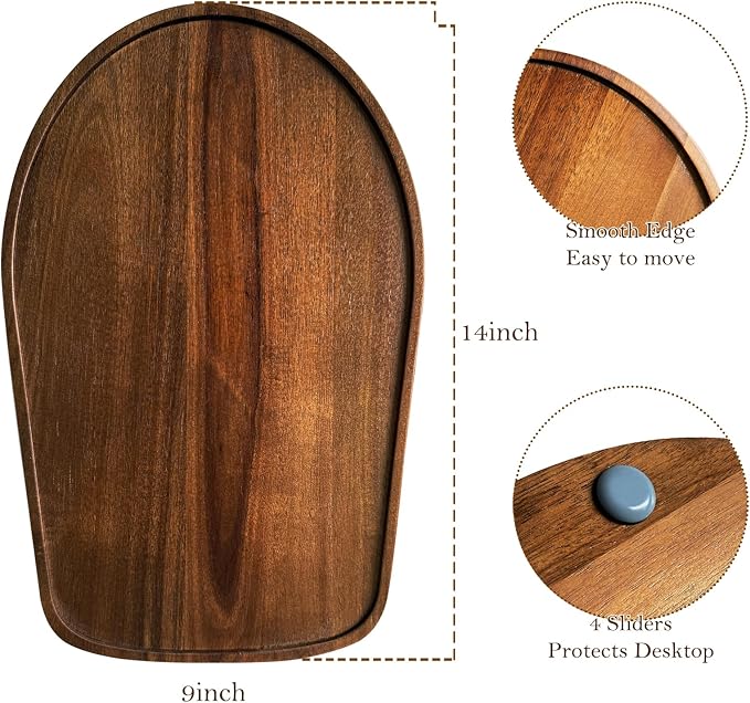 Acacia Wood Mixer Slider Mat for Kitchen Aid 4.5-5 Qt Tilt-Head Stand Mixer Kitchen Appliance Slider Tray Countertop Storage Attachments