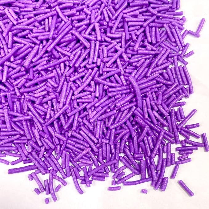 Sentovac Purple Jimmies Sprinkles Edible for Cake Decorating Purple Sprinkles Sugar Candy Cookie Cupcake Topper Ice Cream Baking Decorations Wedding Halloween Christmas Supplies 3.53oz