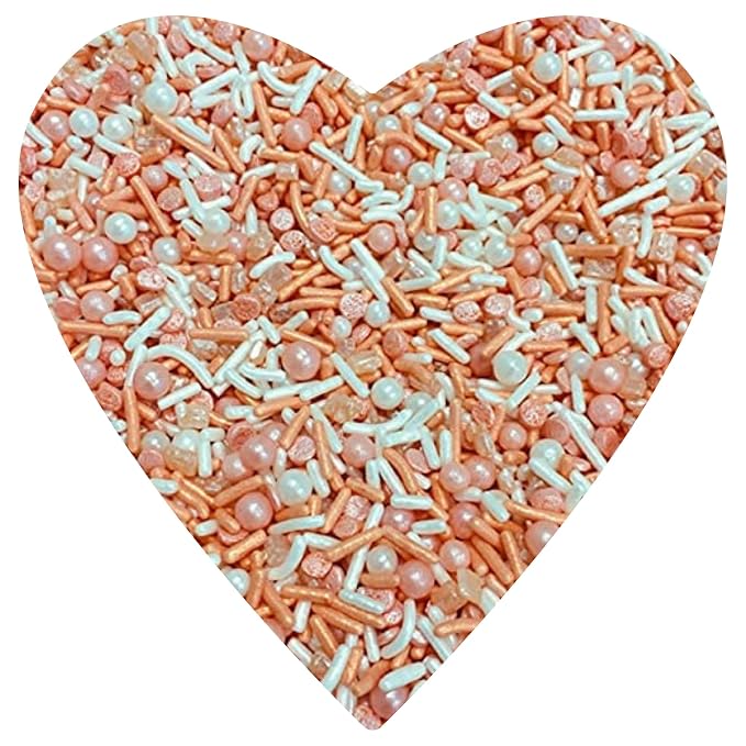 COOL MOM SPRINKLES Golden Peach Sprinkles (4 oz.) – Elegant Themed Sprinkles for Decorating Birthday Cakes, Cupcakes, Cookies & Desserts – Mixed in the USA/Gluten-Free