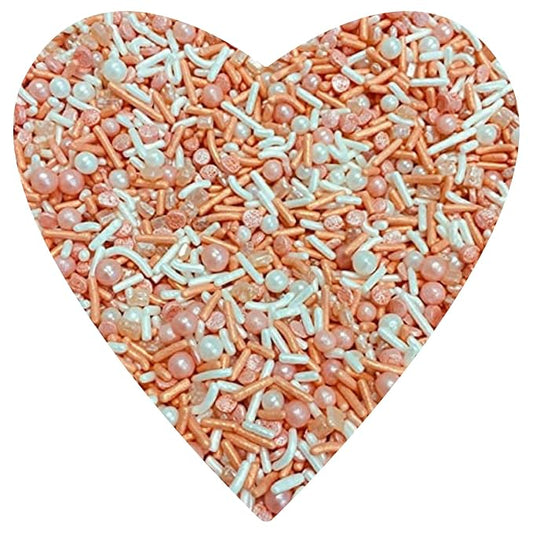 COOL MOM SPRINKLES Golden Peach Sprinkles (4 oz.) – Elegant Themed Sprinkles for Decorating Birthday Cakes, Cupcakes, Cookies & Desserts – Mixed in the USA/Gluten-Free
