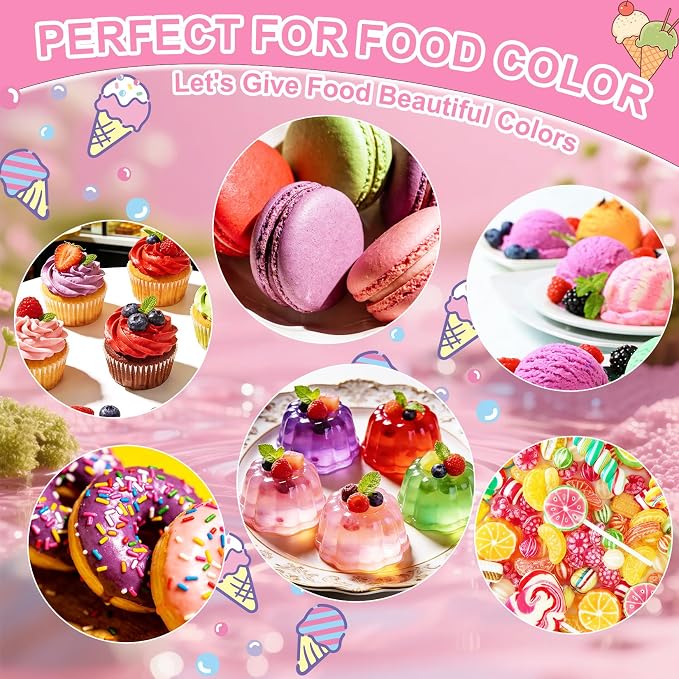 Food Coloring Liquid Set - 4 Colors High Saturation Food Dye, Tasteless Food Color for Cake Decorating, Baking, Easter Egg, Icing - 1.01 Fl. Oz/Bottles