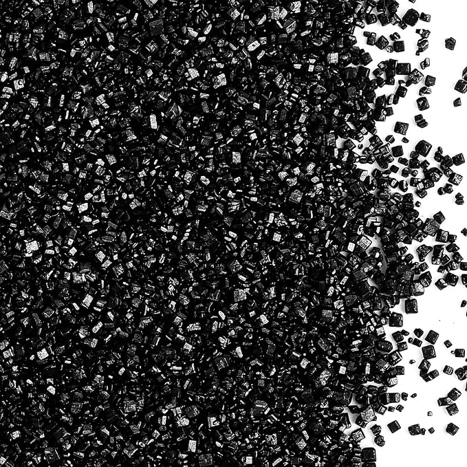 Black Sanding Sugar - Sparkling Sugar Crystals for Baking Decorations (130g/4.6oz) - Edible on Cookies, Cupcakes, Cakes, Ice Cream | Wedding, Party, Valentines Sugar Sprinkles