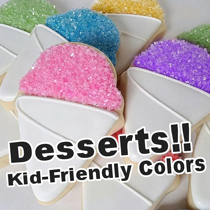 HUEBEATY 6-in-1 Dye Free Sprinkles for Baking – 180g Rainbow Sanding Sugar Sprinkles, Natural Colored Sugar Crystals, No Artificial Dyes Red Green Yellow Blue Purple Pink for Cake Decorating, Cookies & Cupcakes