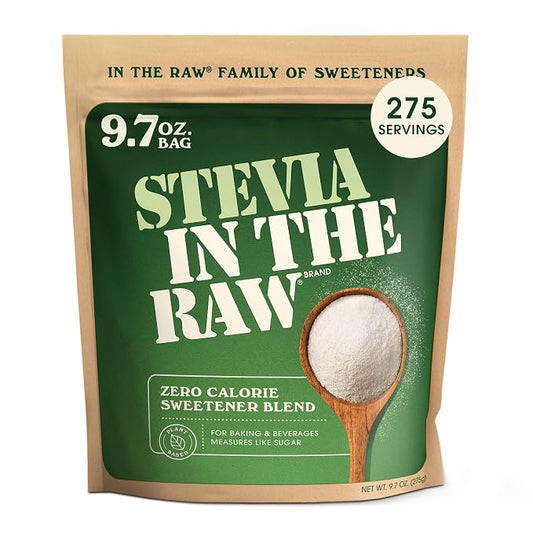 Stevia In The Raw Bakers Bag, Plant Based Zero Calorie Sweetener, No Added Flavors or erythritol, Sugar-free Sugar Substitute for Baking, Suitable For Diabetics, Vegan, Gluten-Free, 9.7Oz Bag (Pack of 1)