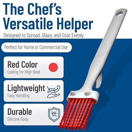 CFS 4040305 Silicone Basting Brush with Hook, 2", Red (Case of 12)