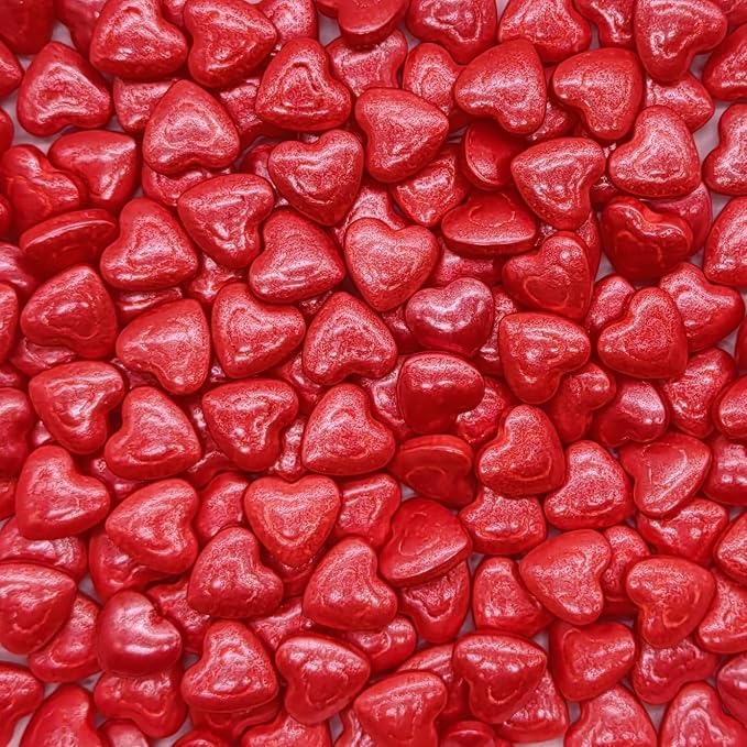 Red Double Heart Sprinkles Edible Heart Cake Decorating Cake Decorations Cupcake Toppers Cookie Decorating Perfect for Cakes, Cupcakes, Desserts Toppings 3OZ