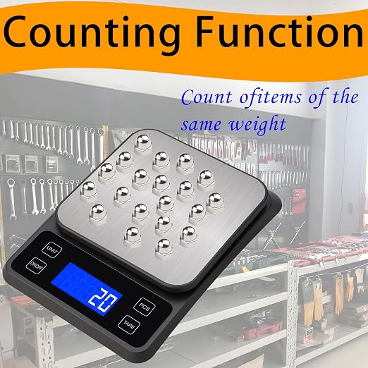 Rechargeable Digital Kitchen Scale, 11lb/0.1g High Precision Food Scale,7 Units Digital Grams and Ounces for Weight Loss, Baking, Cooking and Meal Prep with Backlit LCD and Tare Function