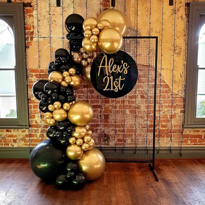 Voircoloria 110pcs Metallic Gold Balloons 12inch Chrome Gold Latex Party Balloons for Graduation, Wedding, Birthday, New Year, Baby Shower, Anniversary Party Decorations