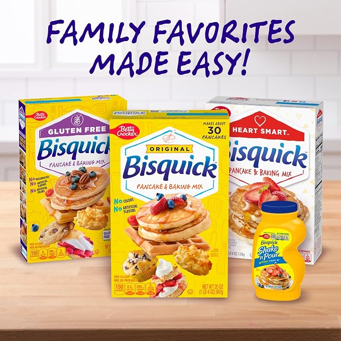Betty Crocker Bisquick Pancake and Baking Mix, Original, Makes About 30 Pancakes, 20 oz