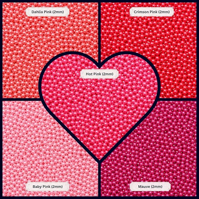 Confect Multicolor Pink Pearl Sprinkles Mix – Edible Baking Decorations for Cakes, Cupcakes, Cookies – Valentine’s & Anniversary Sprinkle Set – Pack of 5 | Vegan, Gluten-Free, Nut-Free, Soy-Free, Dairy-Free , Handcrafted Sprinkle- 5 Oz