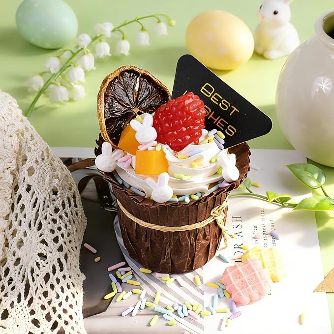 Easter Sprinkles for Baking, 4.6oz Edible Pastel Sprinkles with Candy Bunny Jimmies for Baking Cakes Cupcakes Cookies