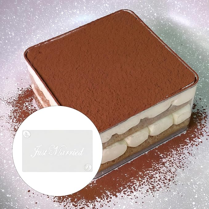 Cake Top Stencils Cake Decorating Painting Template Cakes Decoration Supplies Clear Tiramisu Powder Stencils with Handle Decorating Painting Template