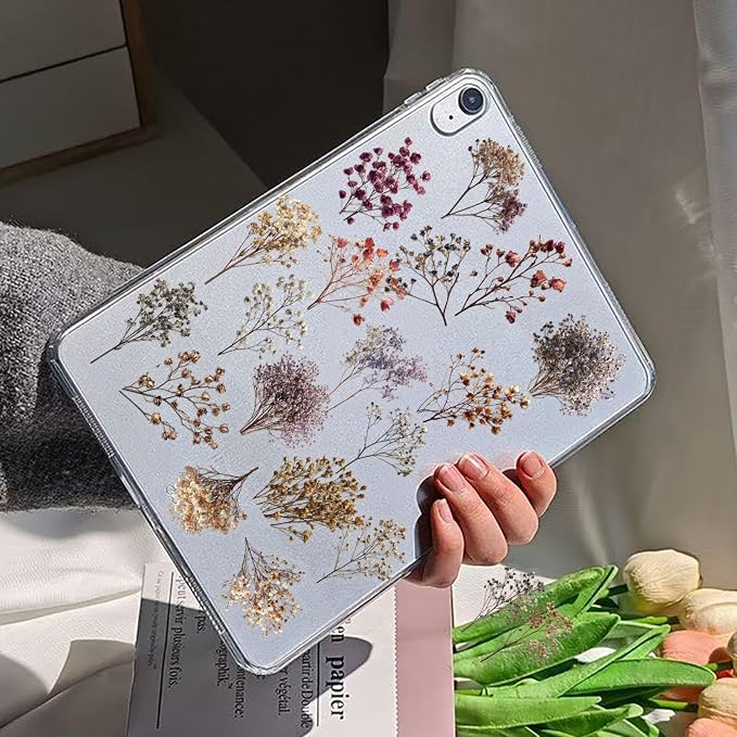 50pcs Vintage Babysbreath Stickers, Aesthetic Flowers Sticker Transparent Flora Stickers for Scrapbook Journal, Waterproof for Water Bottles Laptop Phone Scrapbook Supplies DIY Crafts