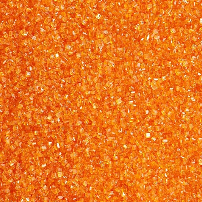 Orange Sanding Sugar Sprinkles, 4.6 oz Edible Sparkling Sugar Crystals for Baking Topping, Cupcakes, Cookies, Ice Cream & Cake Decorating, Wedding Party Halloween Thanksgiving Supplies