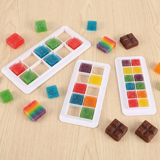3Pcs Square Cookie Cutter Set, 3 Size Multicutter Square Fondant Cutter Geometric Biscuit Cutters Cake Decorating Safety Easy to Use Baking Tools