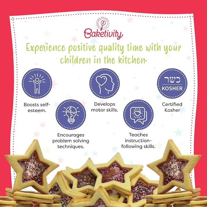 Baketivity Snow Globe Cookies Baking Kit - Duff Goldman Cooking Recipe - DIY Family Fun Cookie Making Kit - Pre Measured Ingredients Cookie Baking Kit for Kids - Tiny Gift for Kids, Teens, And Adults