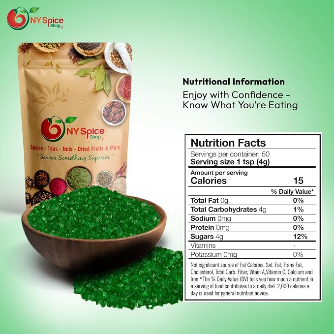 NY Spice Shop Green Sanding Sugar - 1 Pound Edible Holiday Sprinkles for Cake Decorating, Cupcakes & Cookies - Festive Baking Decorations for Desserts, Candy Dishes & Gift Treats