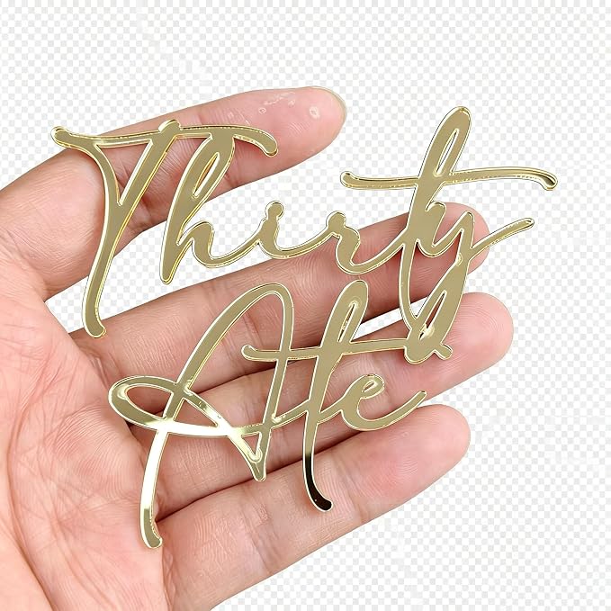 Thirty Ate Cake Topper – Gold Acrylic 38th Birthday Cake Decoration,Funny Thirty Eight Cake Sign,38 Cake Topper for Men & Women Party Supplies