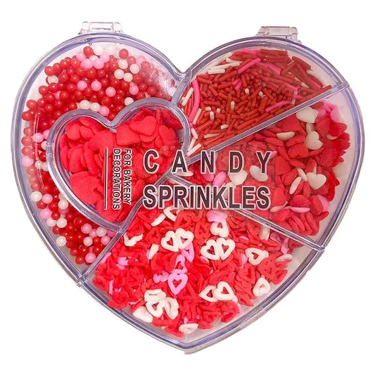 PhilaeEC Vanlentine Sprinkle Red Pink White Edible for Cake Decoration Mix Candy Cake Baking Cookie Cupcake Toppers Decoration Vanlentine Wedding Supplies