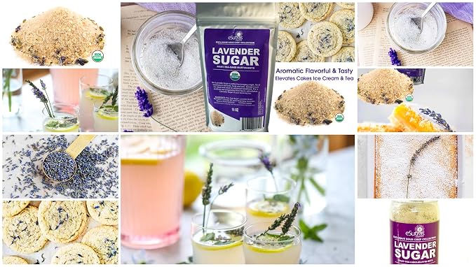Esutras Organics Sugar, Lavender, 16 Ounce
