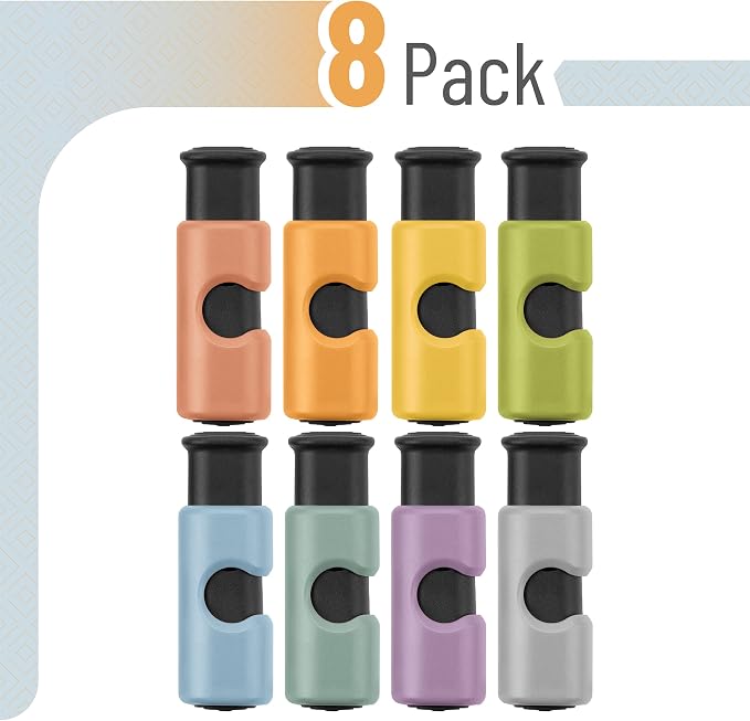Mr. Pen- Squeeze and Lock Bread Bag Clips, 2.4 Inch, 8 Pack | Multicolor Squeeze Lock Clips, Reusable Bag Closures for Bread, Snacks, Coffee, Food Storage, Fits Thick and Thin Bags