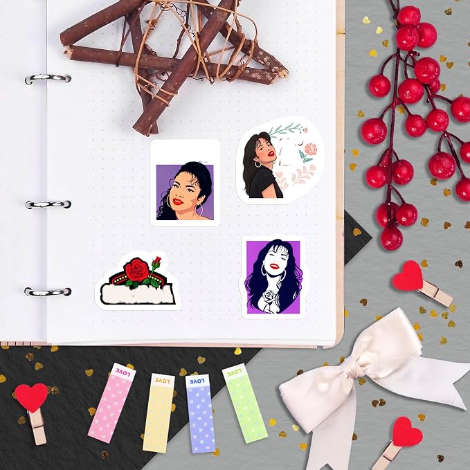 100Pcs Selena Quintaalina Stickers for Water Bottles - Selena Quintaalina Decals - Singer Stickers, Party Supplies - Gift for Women & Men