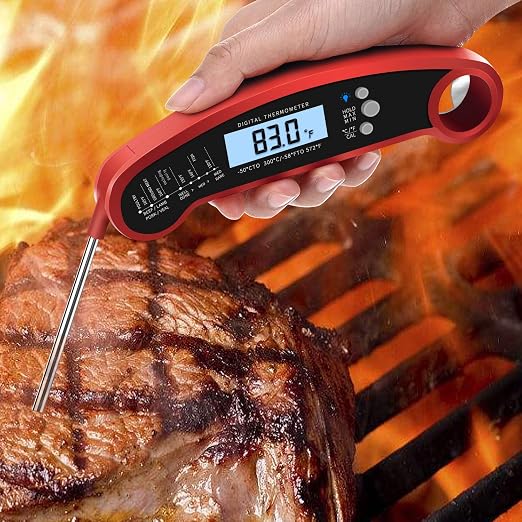 Meat Thermometer Digital, Instant Read Meat ThermometerI Probe for Grill and Cooking, Waterproof Food Thermometer for Kitchen and Outside, BBQ, Air Fryer, Turkey, Candy, Liquids, Beef