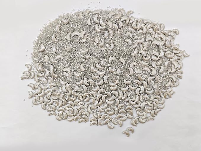 Edible Candy Silver Moon & Sanding Sugar Dessert Sprinkle Cake Cupcake Toppers Cookie Decorations Candy Sprinkles for Wedding, Art Project and Daily Cake Decorating, 4.23 Ounce