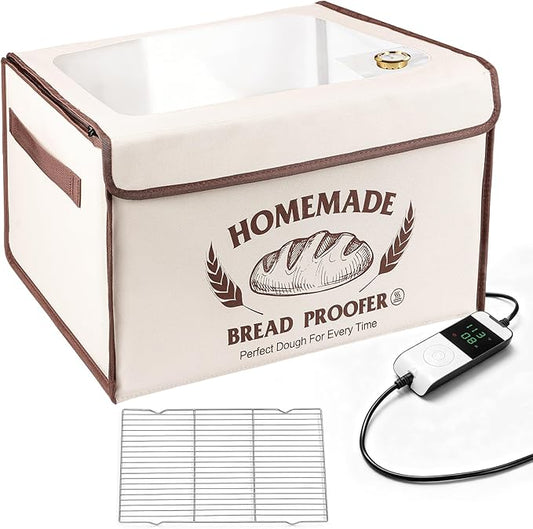 Bread Proofing Box with Shelf,Foldable dough proofing box with 50-130℉ Temp Control & 24H Timer,Space-Saving Dough Proofer for Yogurt, Pizza, Bread Baking