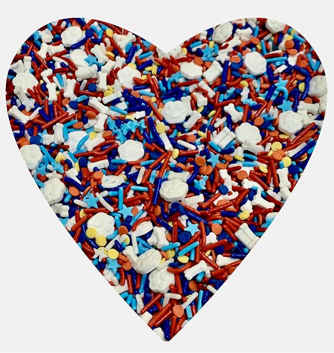 COOL MOM SPRINKLES Dog Party Sprinkles (4 oz.) – Dog Paw Birthday Themed Sprinkles for Decorating Cakes, Cupcakes, Cookies & Desserts – Mixed in the USA/Gluten-Free