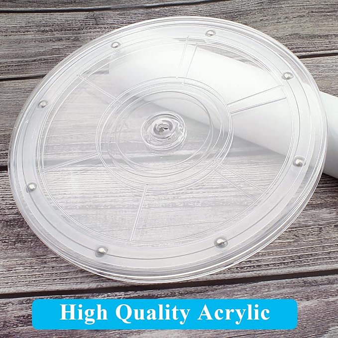 Jersvims 2Pcs 6 Inch Acrylic Turntable Platter, Transparent Turntable Organizer Round Rotating Plate for Kitchen Pantry Cabinet Desk Rack Spice Cake Cookie Decorating
