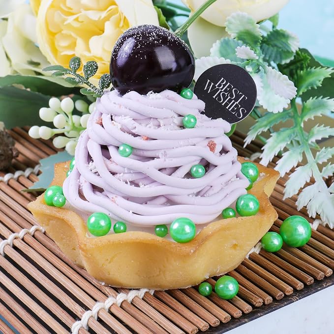 Green Pearl Sprinkles for Cake Decorating, 130g/4.6oz Edible Pearl Sprinkles, Baking Cupcakes, Donuts, Macarons Toppings