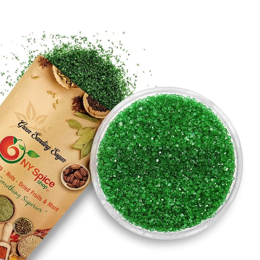 NY Spice Shop Green Sanding Sugar - 1 Pound Edible Holiday Sprinkles for Cake Decorating, Cupcakes & Cookies - Festive Baking Decorations for Desserts, Candy Dishes & Gift Treats