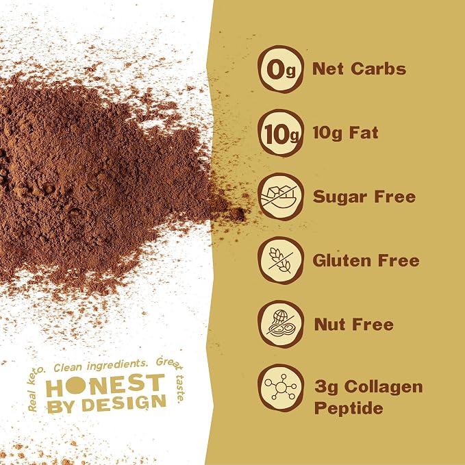 Healthy Cocoa Mix, Delicious Sugar Free Low Cal Hot Chocolate and Coffee Flavoring Powder, Mocha Additive, Gluten Free Diet Drinks, Non-GMO Ingredients, Nut Free Collagen Fiber Blend