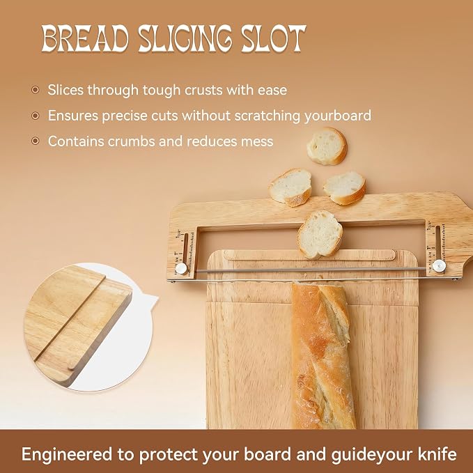 welsteepse Bread Slicer for Homemade Bread – Sourdough Bread Knife with Thickness Guide & Serrated Stainless Blade,Magnetic Storage