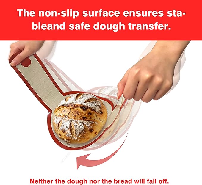 Silicone Baking Mat 3-Piece Set:1Pcs 27x19 inch Non-Slip Pastry Rolling Mat with Measurements &2Pcs Silicone Bread Sling for Sourdough Tools | Non-Stick, Dishwasher Safe, Reusable Baking Accessories