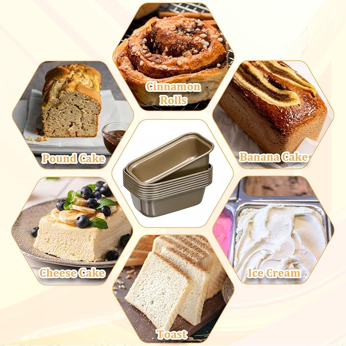 12 Pcs Mini Loaf Pan for Baking Bread, Non-Stick Carbon Steel Baking Bread Pan 6.1 x 3.3 x 2.1 Inches Small Banana Bread Tins for Oven Baking Small Rectangular Bread