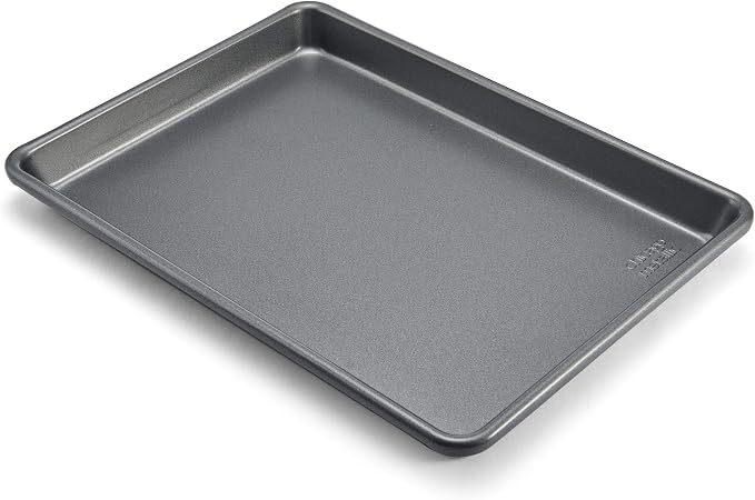 Chicago Metallic Commercial II Non-Stick Small Cookie/Baking Sheet. Perfect for making jelly rolls, cookies, pastries, one-pan meals, and more,12.25 by 8.75, Gray (Pack of 6)