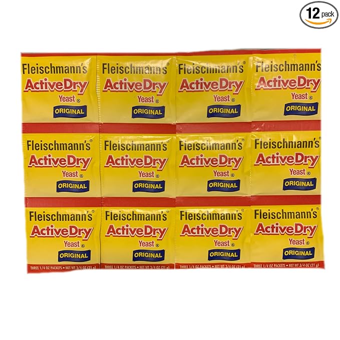 Fleischmanns Active Dry Yeast Original Packets | Pack of 12 Individually Sealed Packets