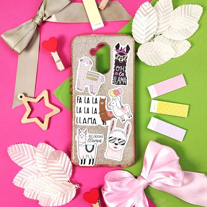 BulbaCraft 100Pcs Llama Stickers for Water Bottles & Laptop Decals - Llama Party Supplies, Gifts for Women & Men