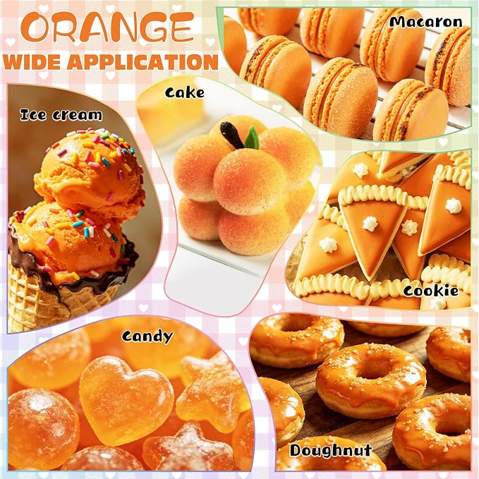 Orange Natural Food Coloring - 50ml Plant Based Food Dye, No FD&C & Artificial Dyes, Gluten-Free, Food-Grade, Vibrant Liquid Colors for Icing, Baking, Cake Decorating, Frosting, Fondant, Slime - 1.69 Fl.Oz Bottles