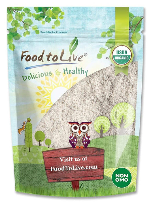 Food to Live Organic Brown Rice Flour, 12 Ounces - Non-GMO, Finely Ground from Long Grain Rice, Unbleached, Untreated, Vegan Meal, Kosher, Bulk Powder