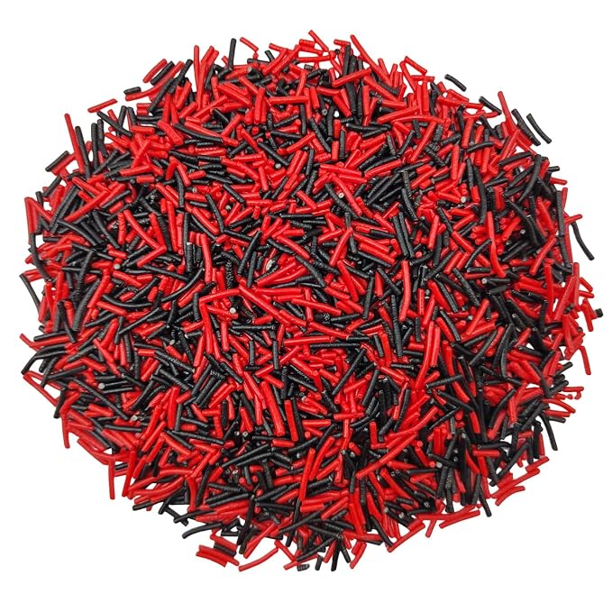 Jimmies Sprinkles, Edible Jimmy Sprinkles, Black Red Crunchy Jimmies Mix for Cake Decorating, Edible Cookie Cupcake Decorations for Halloween Baking and Holiday Party Treats