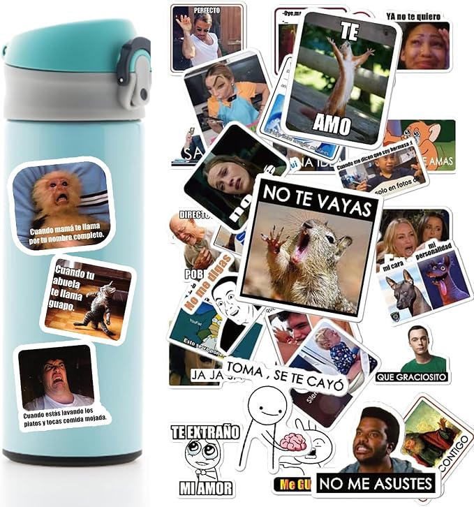 Spanish Funny Meme Stickers for Students,Teens, Adults & Teachers | Trendy Vinyl Decals for Laptops, iPhones, Water Bottles & Computers
