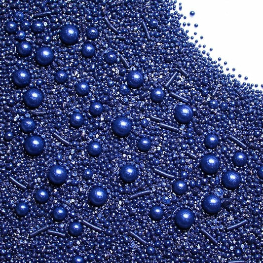 Confect Navy Blue Sprinkles – Premium Dark Blue Pearl Cake & Cupcake Sprinkles (4.2 oz) – Bake Stable Edible Decorating Sprinkles for Cookies, Baking & Cake Decorations – Soft Chew, No Synthetic Dyes